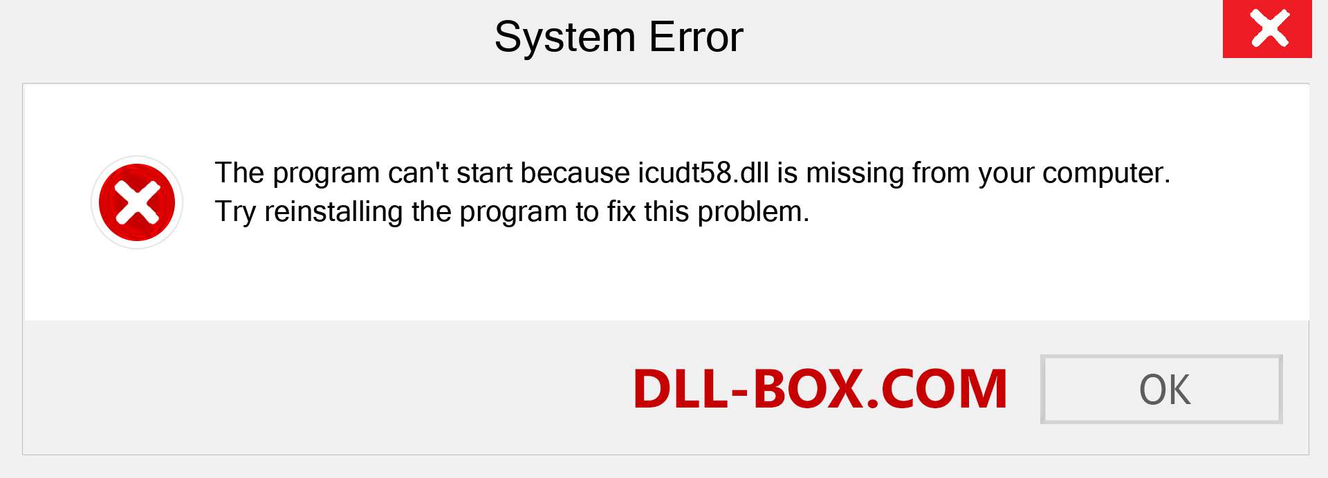  icudt58.dll file is missing?. Download for Windows 7, 8, 10 - Fix  icudt58 dll Missing Error on Windows, photos, images